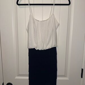 En Focus Studio cream & navy dress